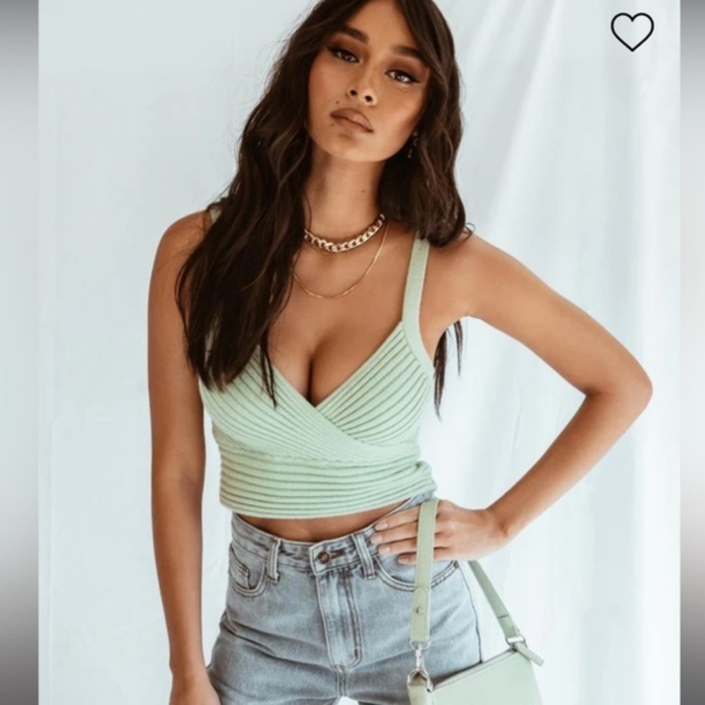 princess polly arlene top in green